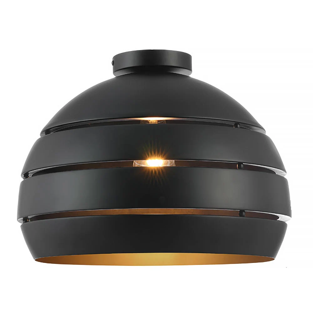 Freelight plafondlamp Djarin - 1 lichts - 40 x 32 cm - zwart goud