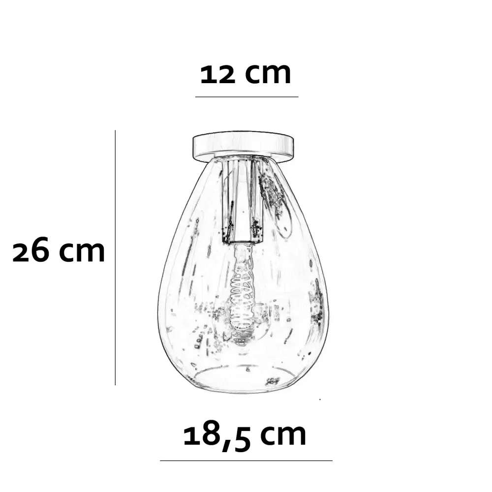 Freelight plafondlamp Dorato - 1 lichts - 18.5 x 26 cm - zwart goud