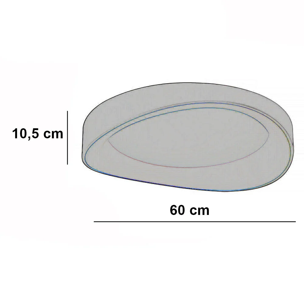 Freelight plafondlamp Duna - 1 lichts - 60 x 10.5 cm - wit