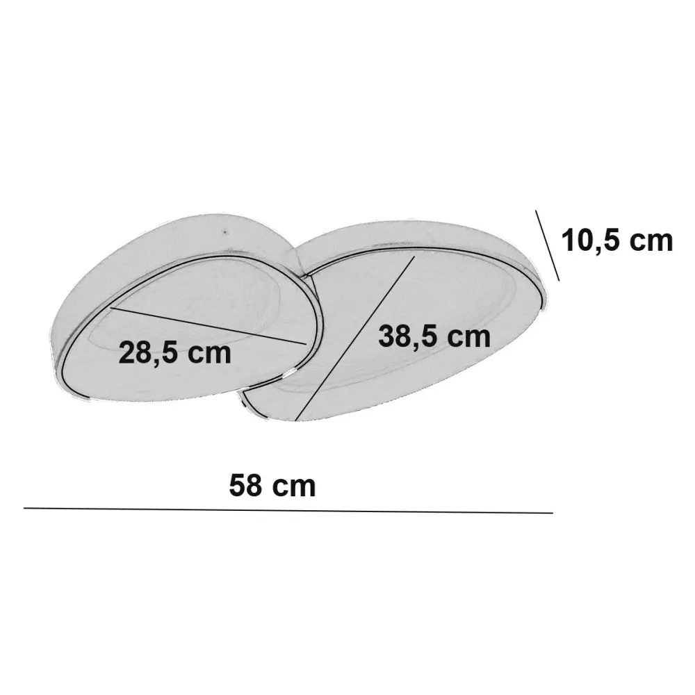 Freelight plafondlamp Organico - 2 lichts - 58 x 10.5 cm - wit