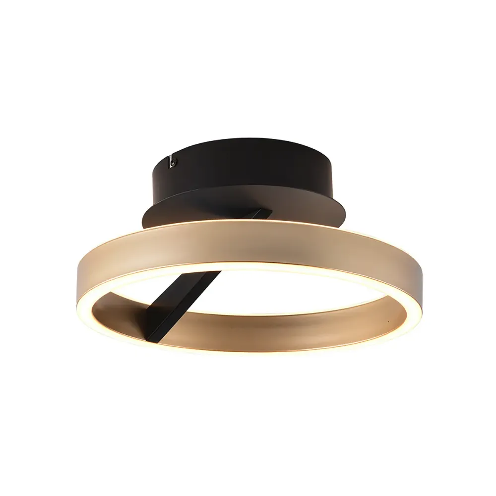 Freelight plafondlamp Pilota - 2 lichts - 30 x 12 cm - zwart goud
