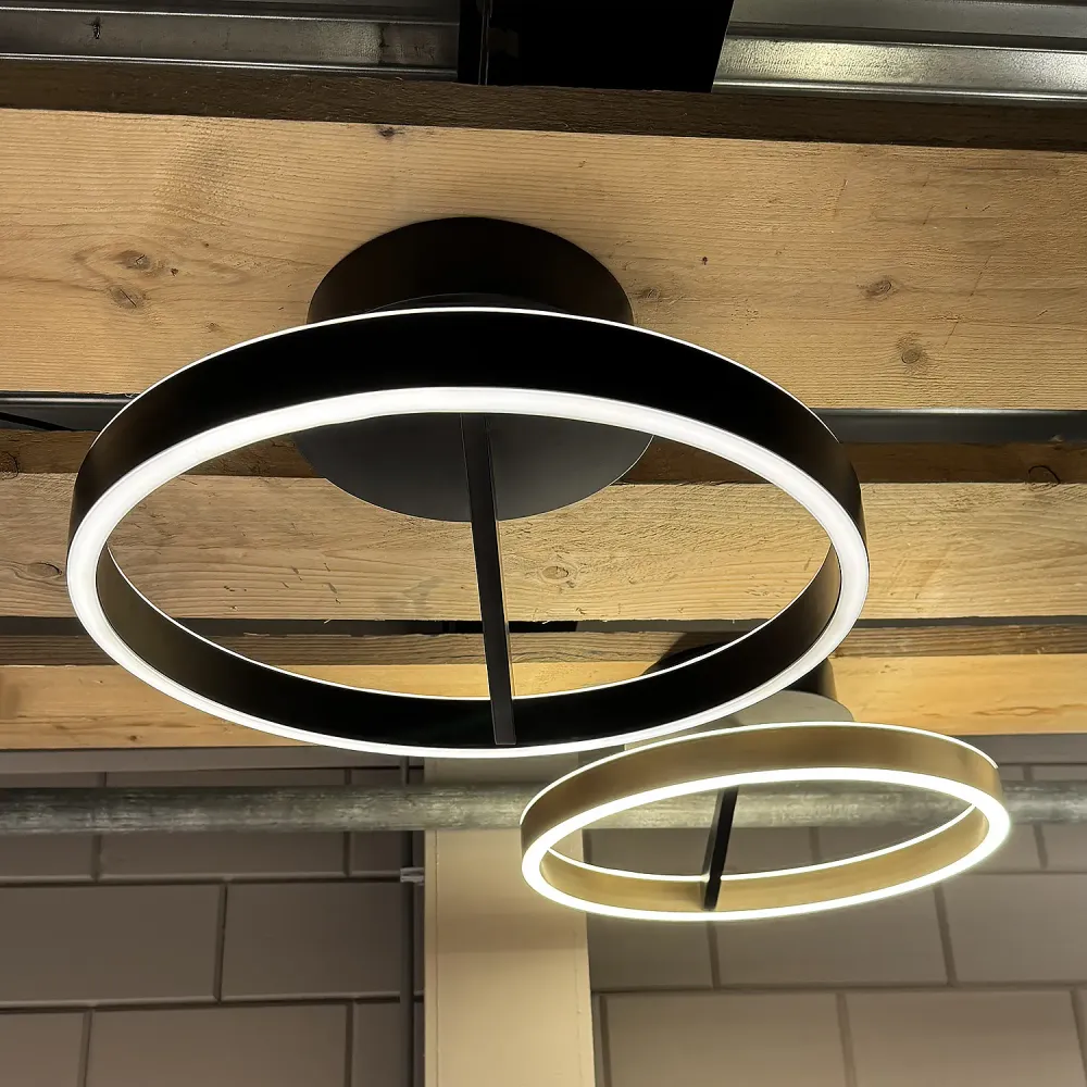 Freelight plafondlamp Pilota - 2 lichts - 30 x 12 cm - zwart goud