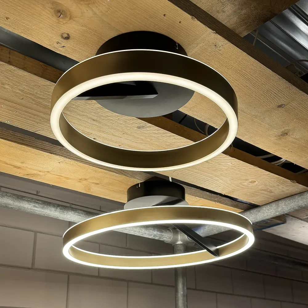 Freelight plafondlamp Pilota - 2 lichts - 30 x 12 cm - zwart goud