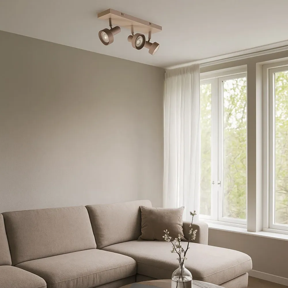 Freelight spot Lunata - 3 lichts - 50 x 15 cm - beige