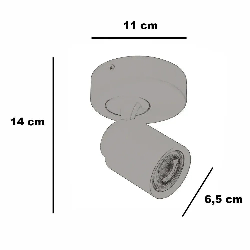 Freelight spot Razza - 1 lichts - 11 x 14 cm - beige