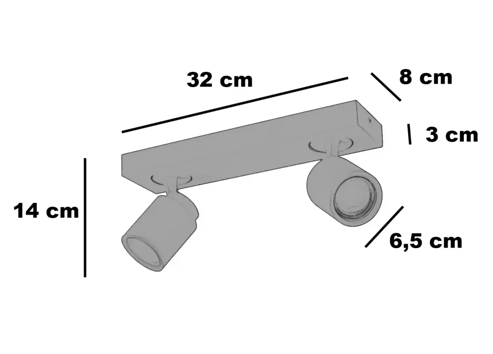 Freelight spot Razza - 2 lichts - 32 x 14 cm - wit