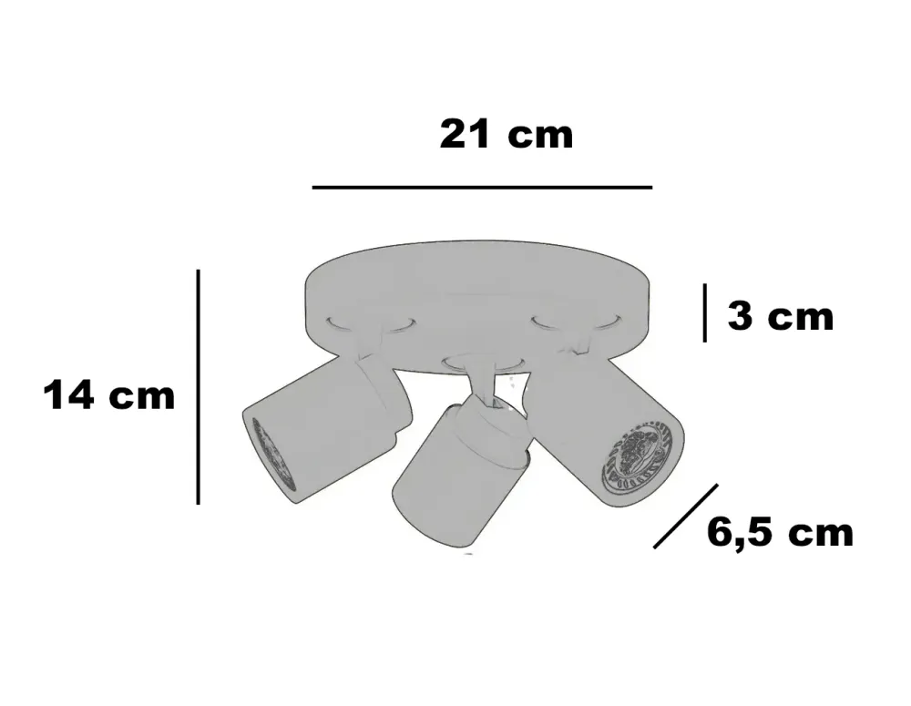 Freelight spot Razza - 3 lichts - 21 x 14 cm - wit