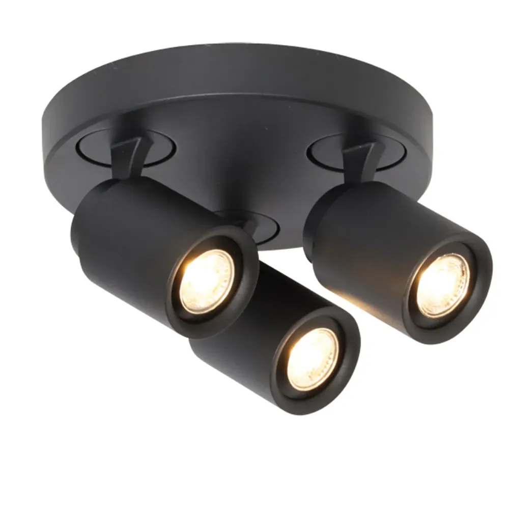Freelight spot Razza - 3 lichts - 21 x 14 cm - zwart