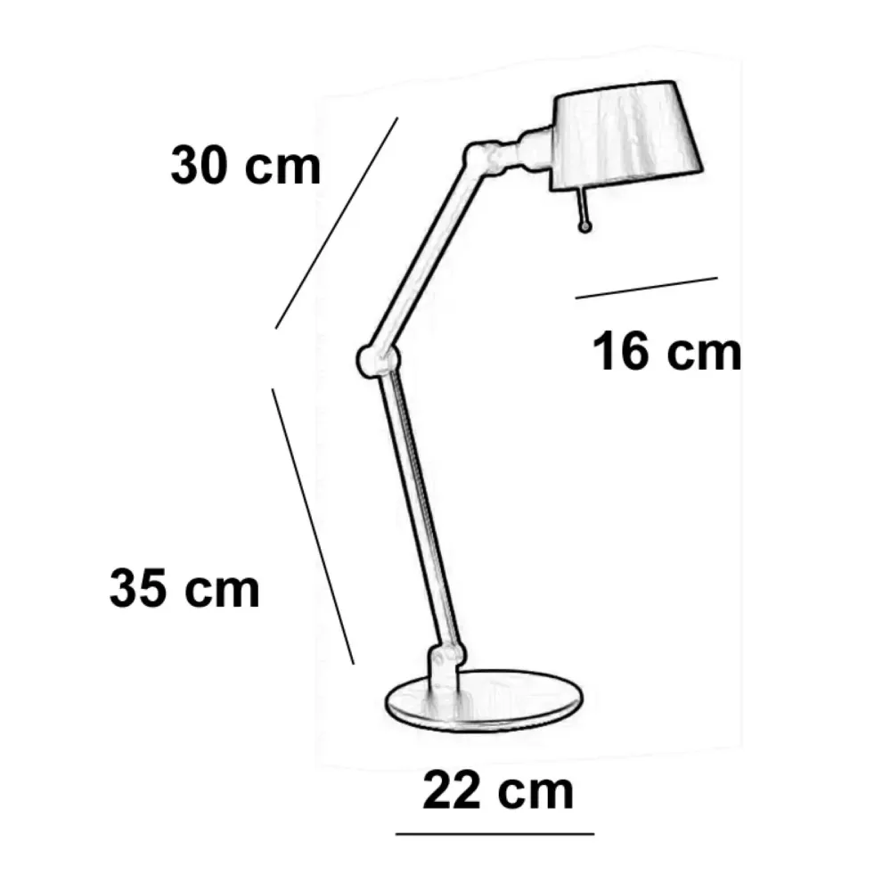 Freelight tafellamp Sovrano - 1 lichts - 30 x 70 cm - zwart