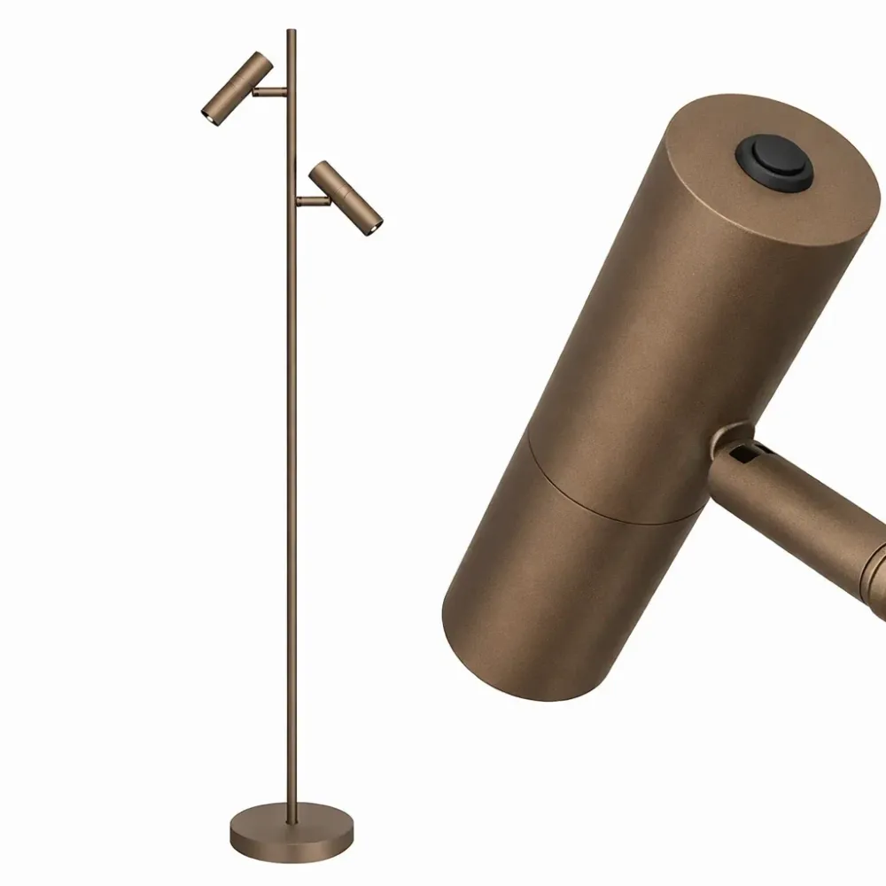 Freelight vloerlamp Undici - 2 lichts - 22 x 150 cm - brons