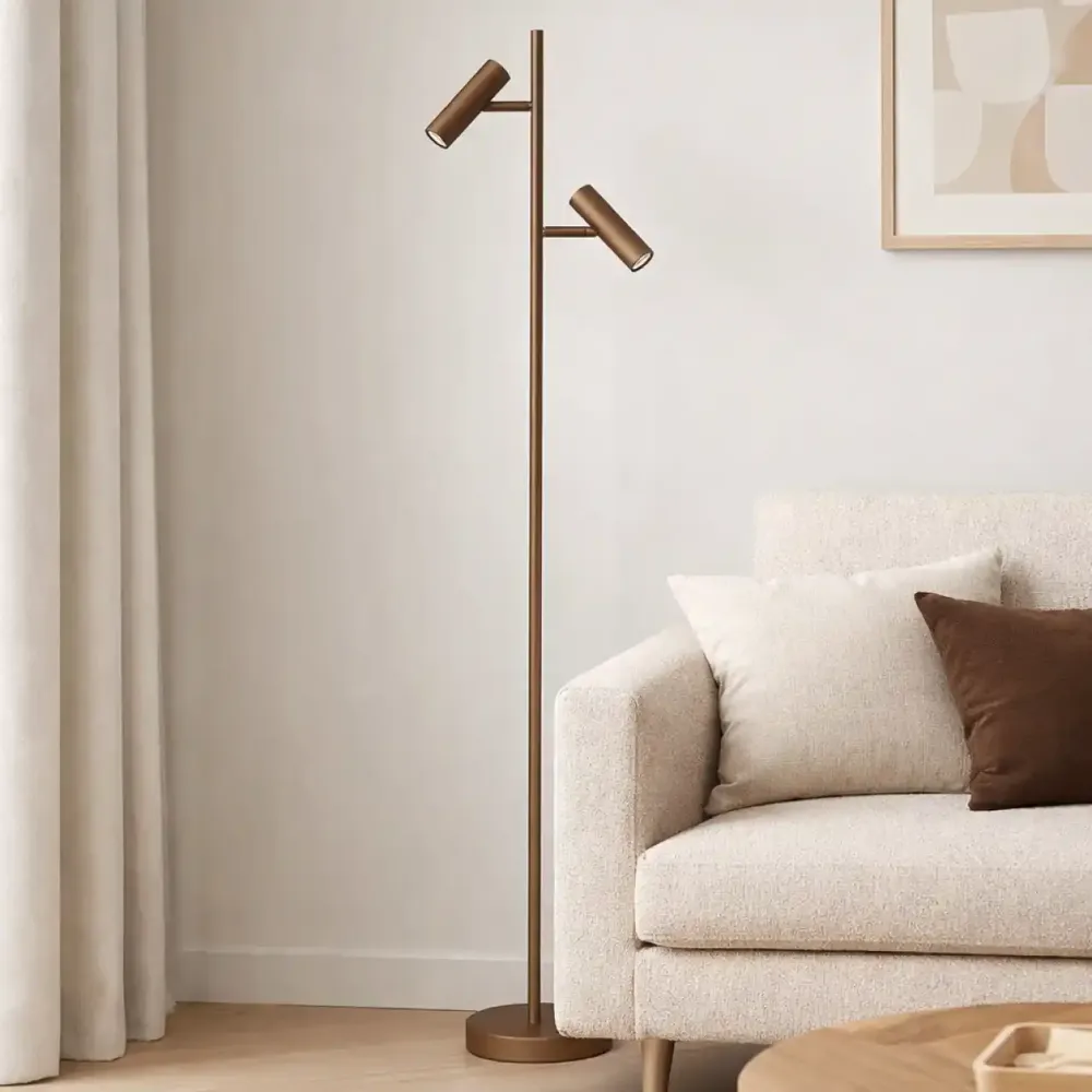 Freelight vloerlamp Undici - 2 lichts - 22 x 150 cm - brons