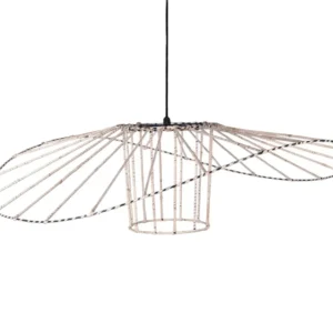 Design Rotan Hanglamp Ø90 cm – Unieke Handgemaakte Plafondlamp van Rotan & Touw – Grote Eyecatcher voor Horeca, Eettafel L...