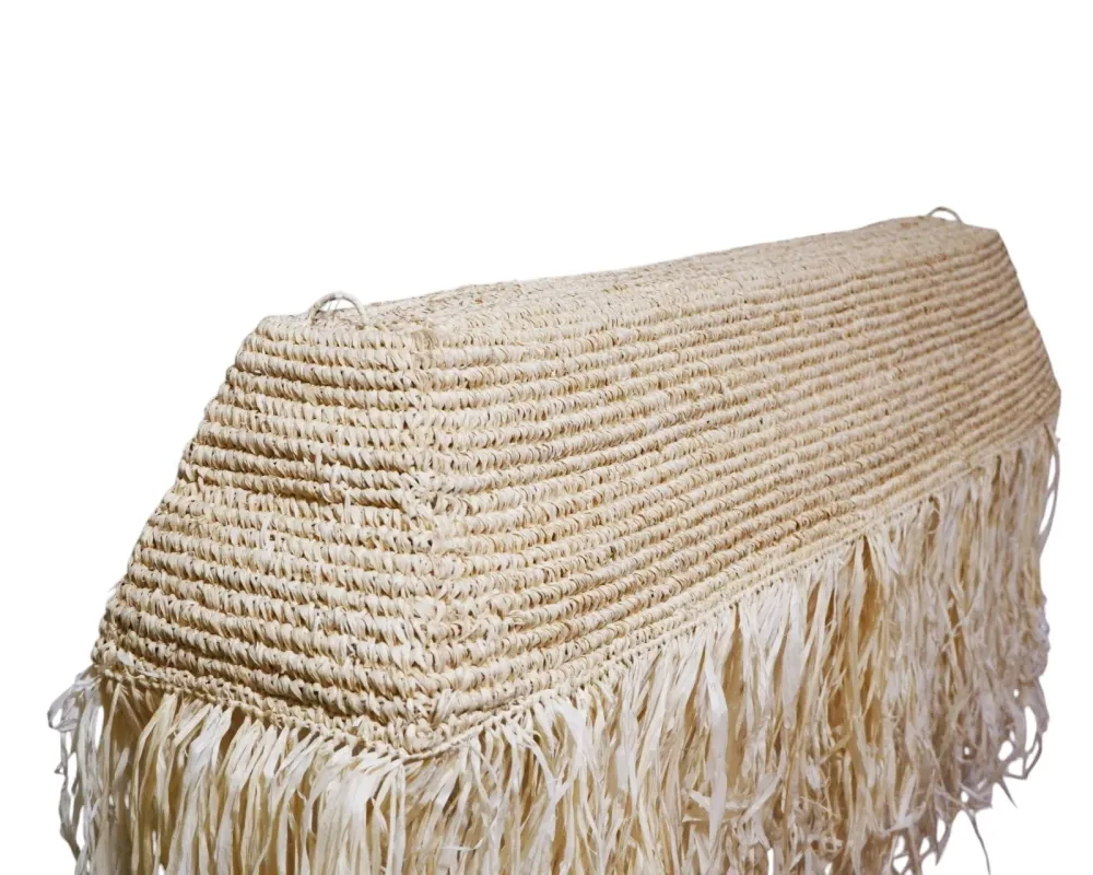 Furnilux Furni-Handgemaakte Hanglamp van Sisal en Rafia – Langit 410 - Natuurlijke Boho Plafonnière -XXL 120x30x25 cm
