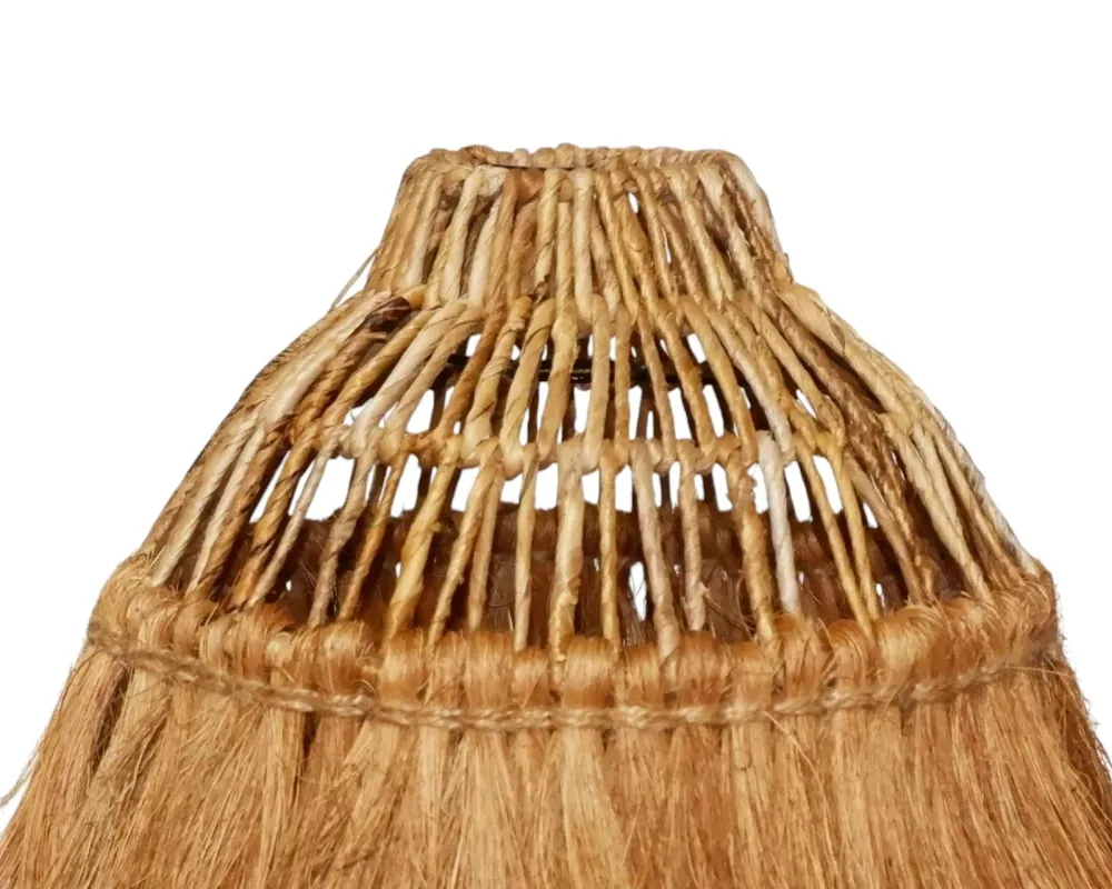 Furnilux Handgemaakte Hanglamp van Bananenvezel – Duurzaam & Natuurlijk Design - Top 10cm -Bodem 30cm - Hoogte 22cm