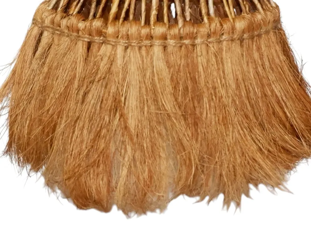 Furnilux Handgemaakte Hanglamp van Bananenvezel – Duurzaam & Natuurlijk Design - Top 10cm -Bodem 30cm - Hoogte 22cm