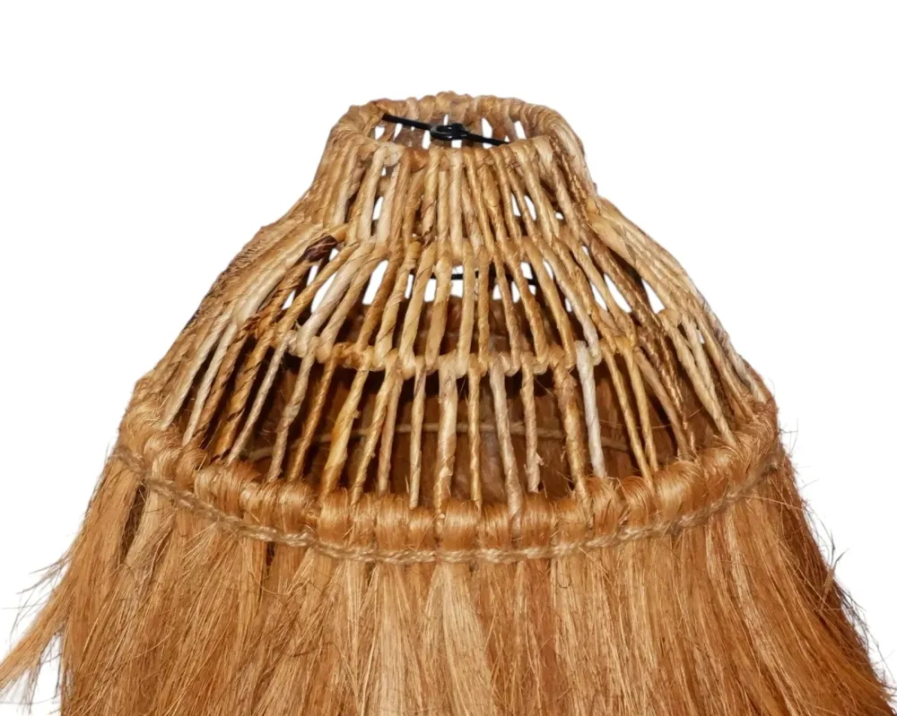 Furnilux Handgemaakte Hanglamp van Bananenvezel – Duurzaam & Natuurlijk Design - Top 10cm -Bodem 30cm - Hoogte 22cm
