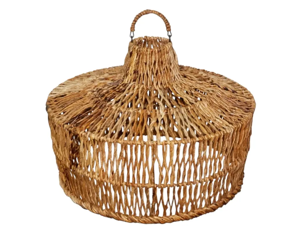 Furnilux Hanglamp van Bananenvezel – Handgemaakt, Duurzaam & Sfeervol - Top: 8cm - Buik is 50cm - Bodem is 45cm - Hoogte i...