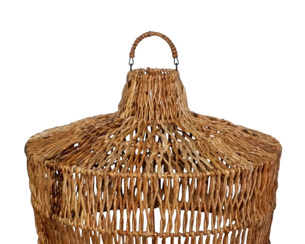 Furnilux Hanglamp van Bananenvezel – Handgemaakt, Duurzaam & Sfeervol - Top: 8cm - Buik is 50cm - Bodem is 45cm - Hoogte i...