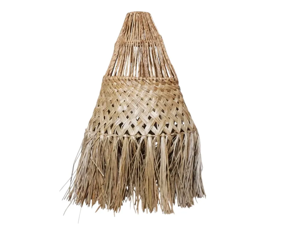 Furnilux Hanglamp van Mendonggras – Handgemaakt & Boho Stijl met gevlochten patroon - Top - 8cm - Buik 25cm - Bodem 50cm -...