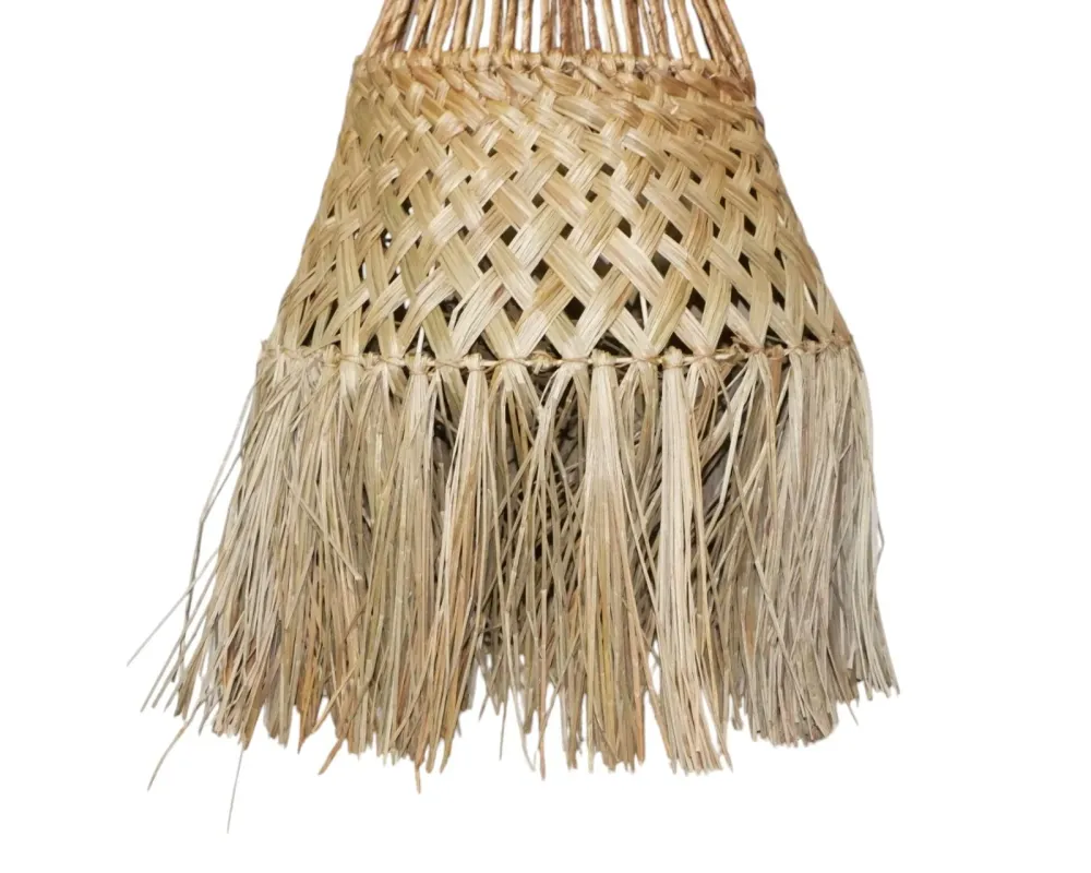 Furnilux Hanglamp van Mendonggras – Handgemaakt & Boho Stijl met gevlochten patroon - Top - 8cm - Buik 25cm - Bodem 50cm -...