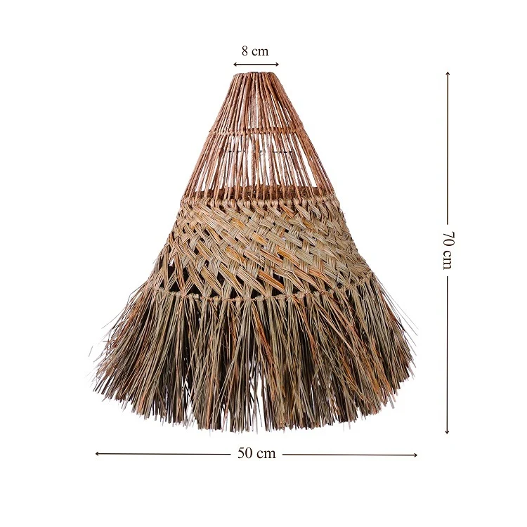Furnilux Hanglamp van Mendonggras – Handgemaakt & Boho Stijl met gevlochten patroon - Top - 8cm - Buik 25cm - Bodem 50cm -...