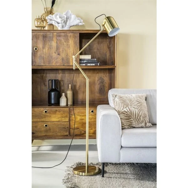 FurniLux SLEEK VLOERLAMP GOUD - Verstelbaar en Stijlvol - 47x28x161cm