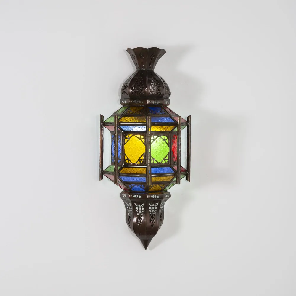 Generalife Arabische wandlamp van kristal en smeedijzer
