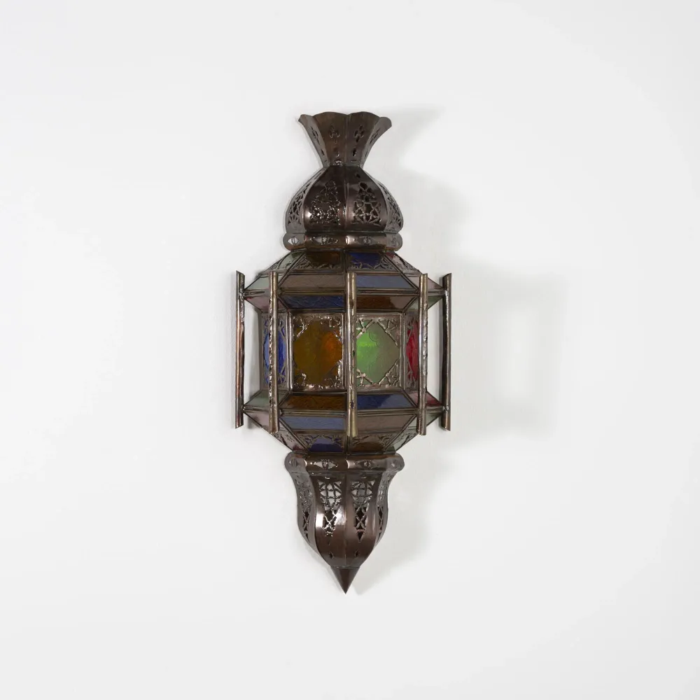 Generalife Arabische wandlamp van kristal en smeedijzer