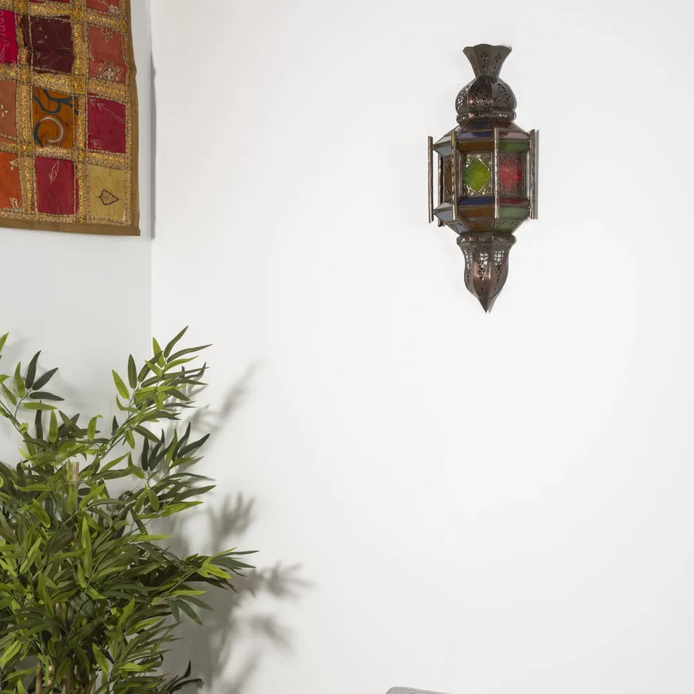 Generalife Arabische wandlamp van kristal en smeedijzer