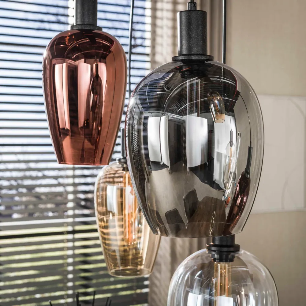 Giga Living Hanglamp Amfora - Zwart Metaal - 120x35x150cm Giga Meubel
