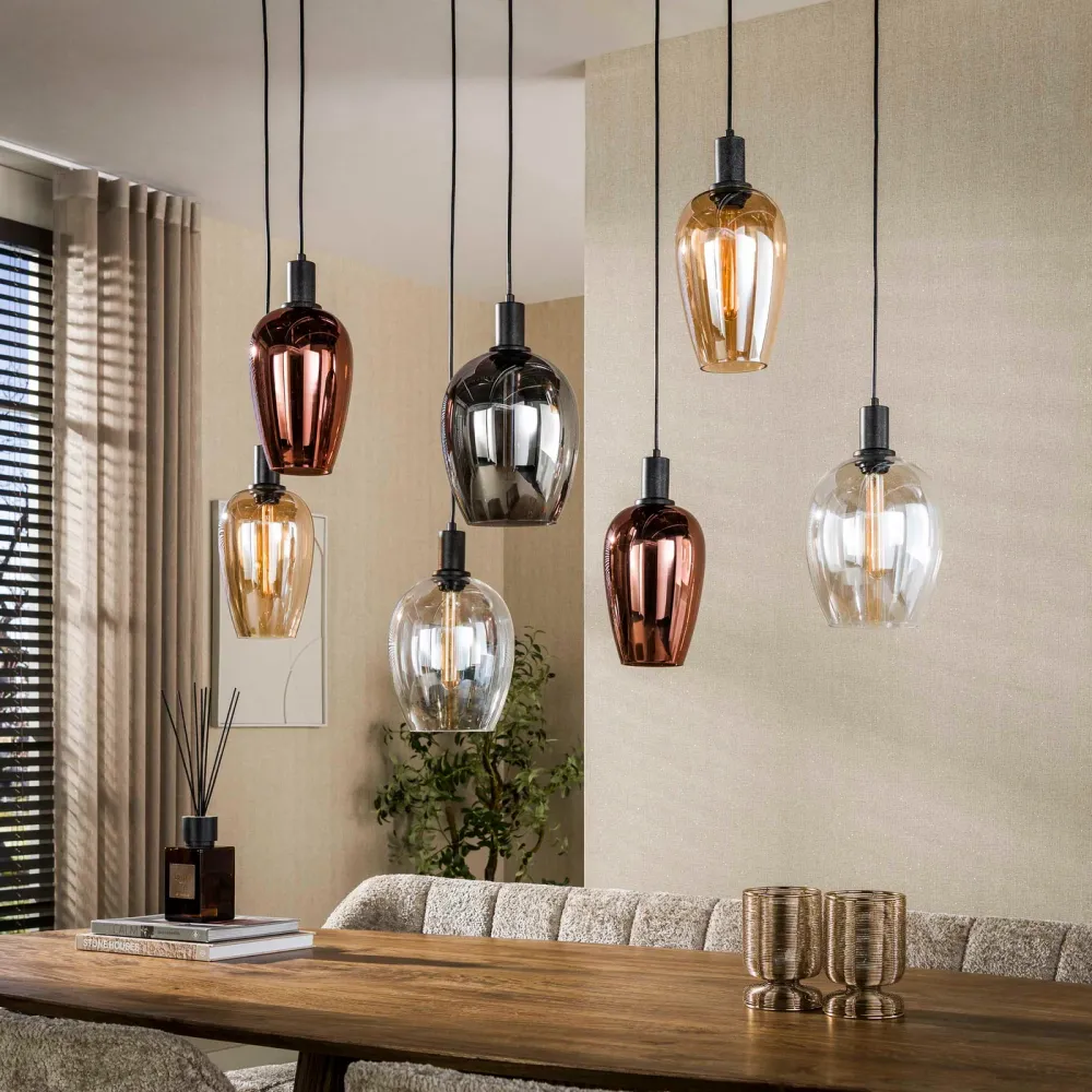 Giga Living Hanglamp Amfora - Zwart Metaal - 120x35x150cm Giga Meubel