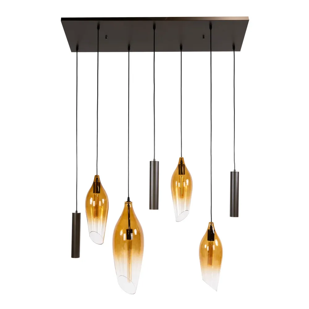 Giga Living Hanglamp Cocoon Pendel - Bruin Glas - 105x40x150cm Giga Meubel