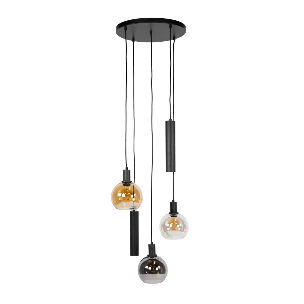 Giga Living Hanglamp Sfera Tricolore - Zwart Metaal - Ø50x150cm Giga Meubel