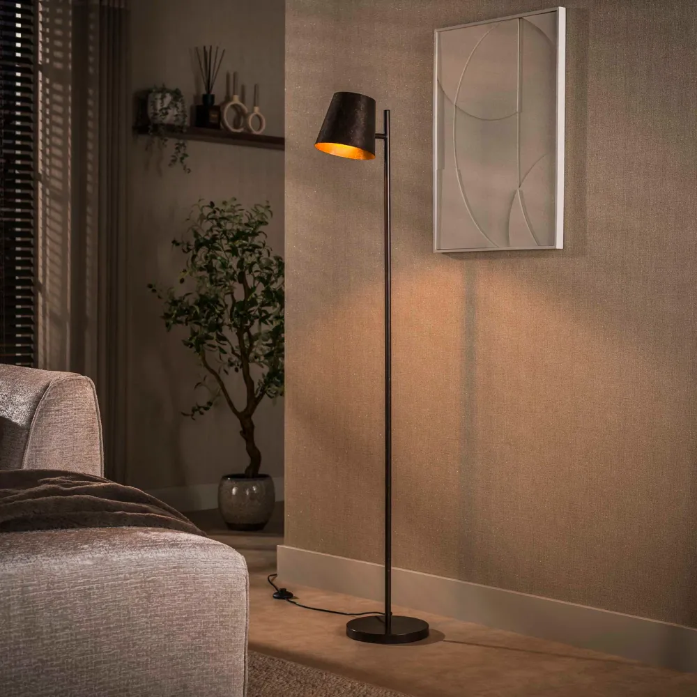 Giga Living Vloerlamp Flex - Bruin Metaal - 40x20x155cm Giga Meubel