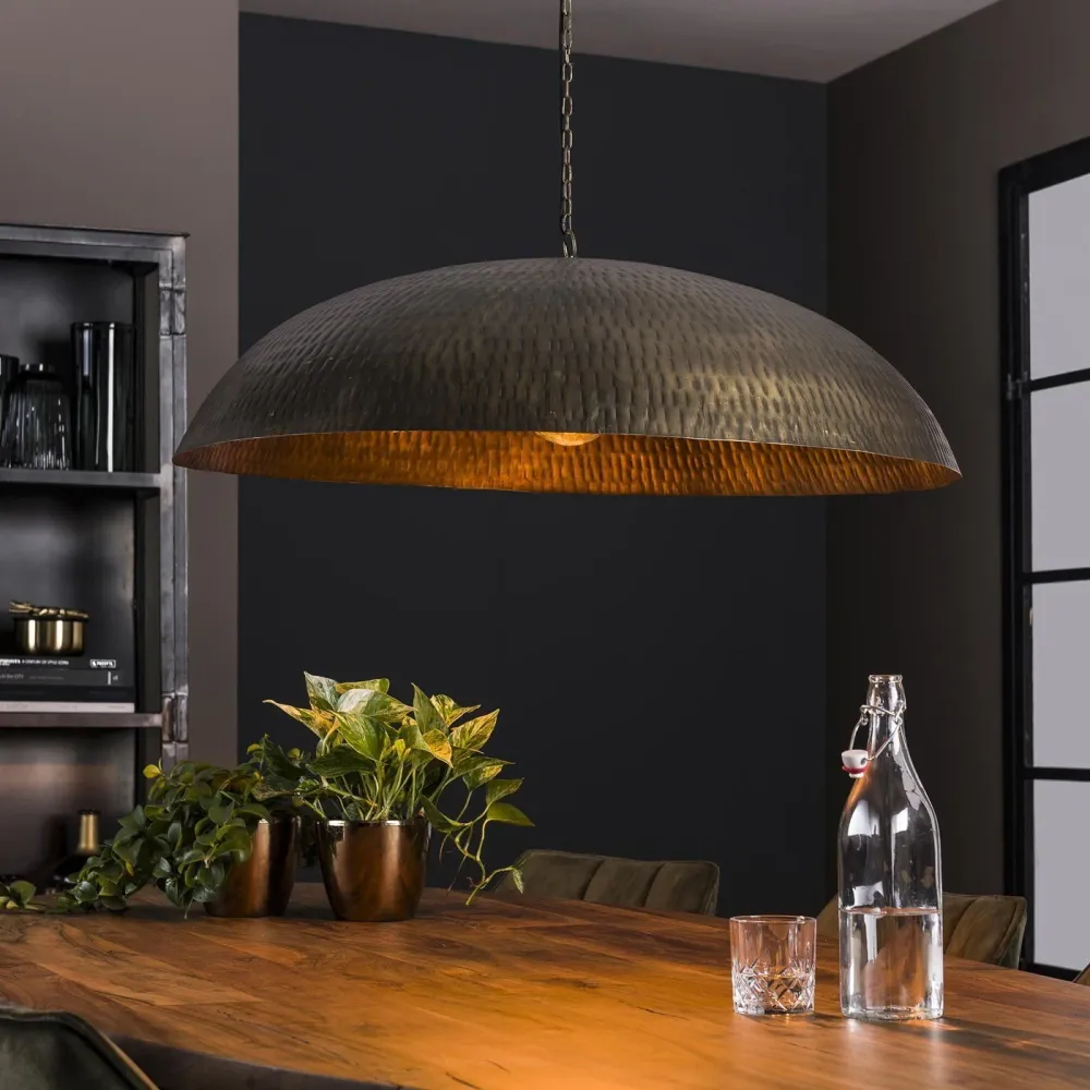 Giga Meubel Hanglamp - Brons Antiek Metaal - 1-LichtsØ90x150cm