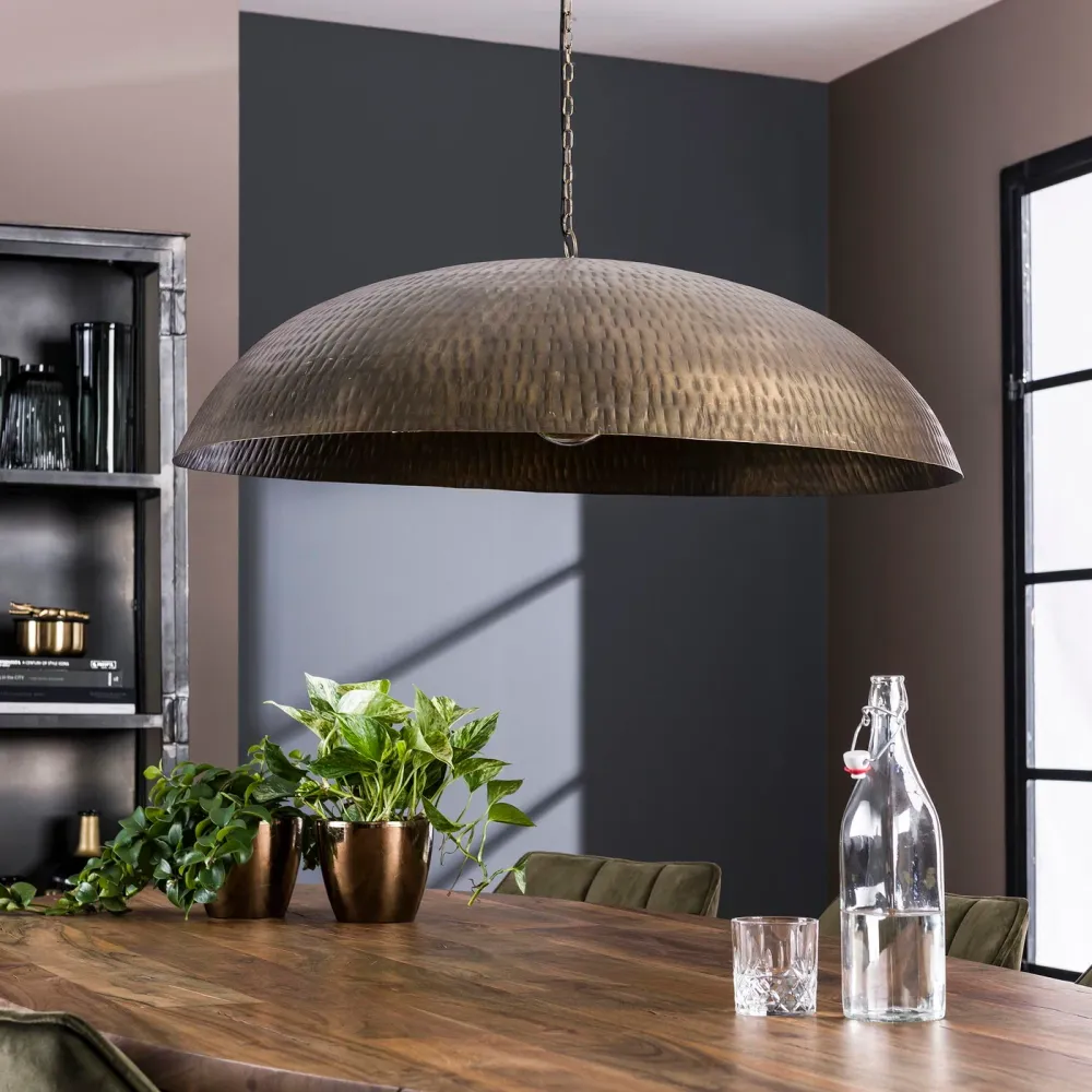 Giga Meubel Hanglamp - Brons Antiek Metaal - 1-LichtsØ90x150cm