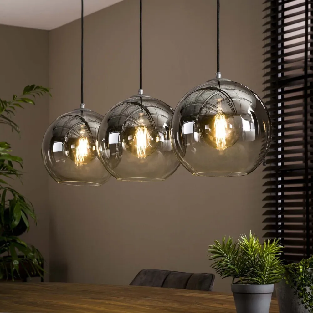 Giga Meubel Hanglamp Bubble Shaded - Glas - 3-Lichts - 30x115x150cm
