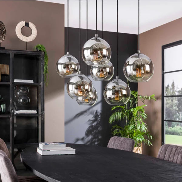 Giga Meubel Hanglamp Bubble Shaded - Glas - 7-Lichts - 40x110x150cm