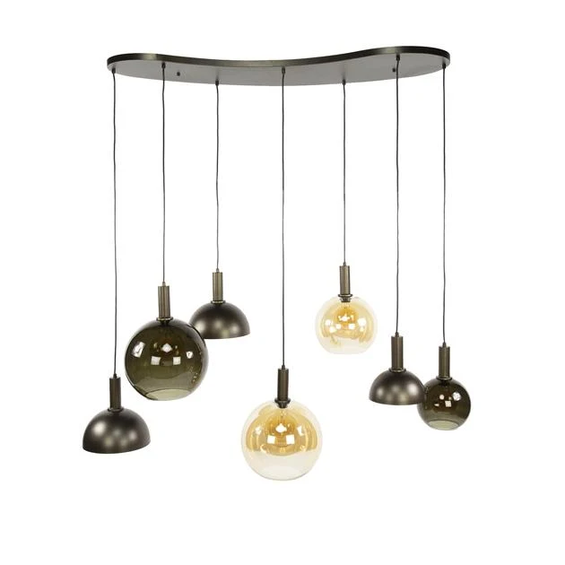 Giga Meubel Hanglamp Cluster - Bruin - 7-Lichts - 145x45x150cm