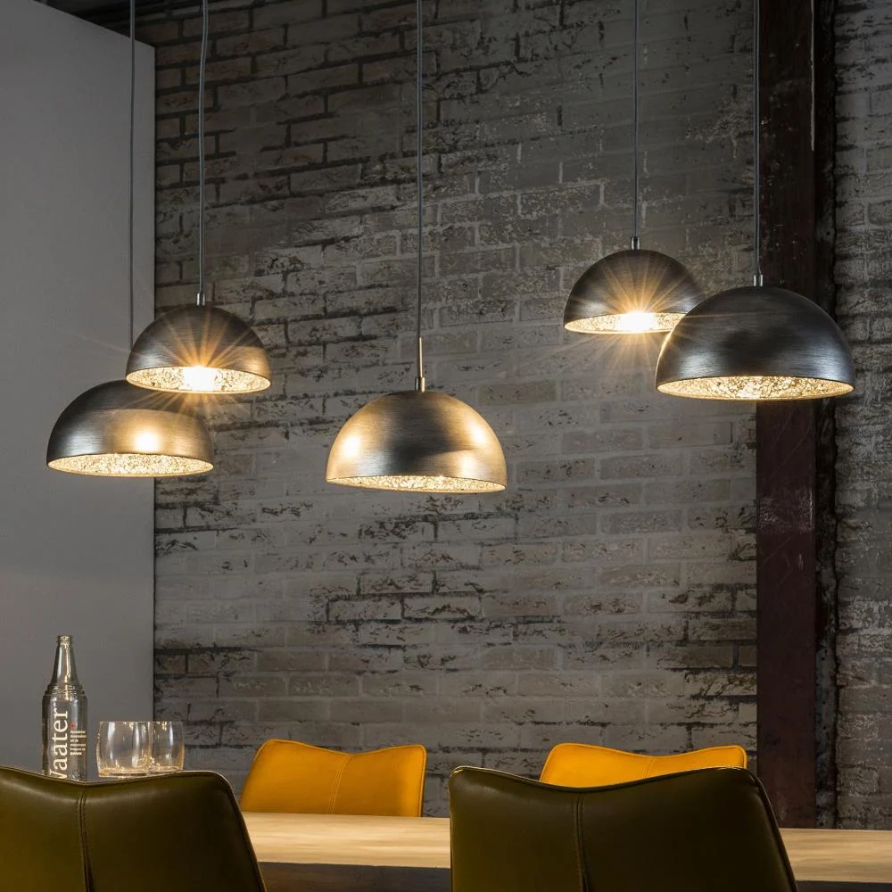 Giga Meubel Hanglamp Crossbar - Zilver Glas - 5-Lichts - 123x54x150cm