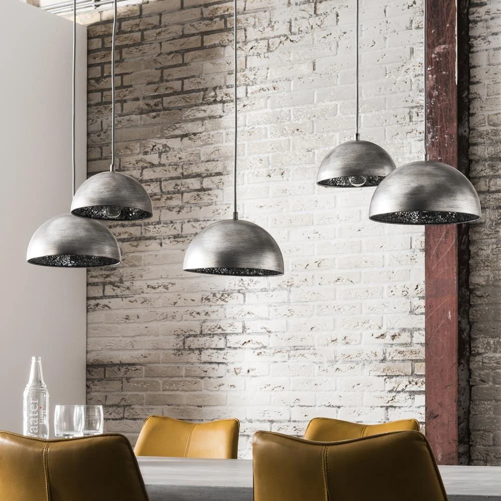 Giga Meubel Hanglamp Crossbar - Zilver Glas - 5-Lichts - 123x54x150cm