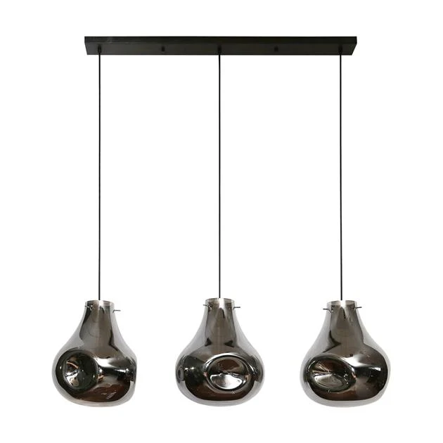 Giga Meubel Hanglamp Dent Artic - Zwart Glas - 150x115x28cm