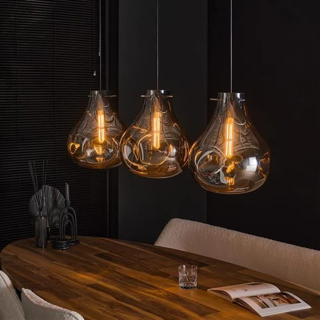 Giga Meubel Hanglamp Dent Artic - Zwart Glas - 150x115x28cm