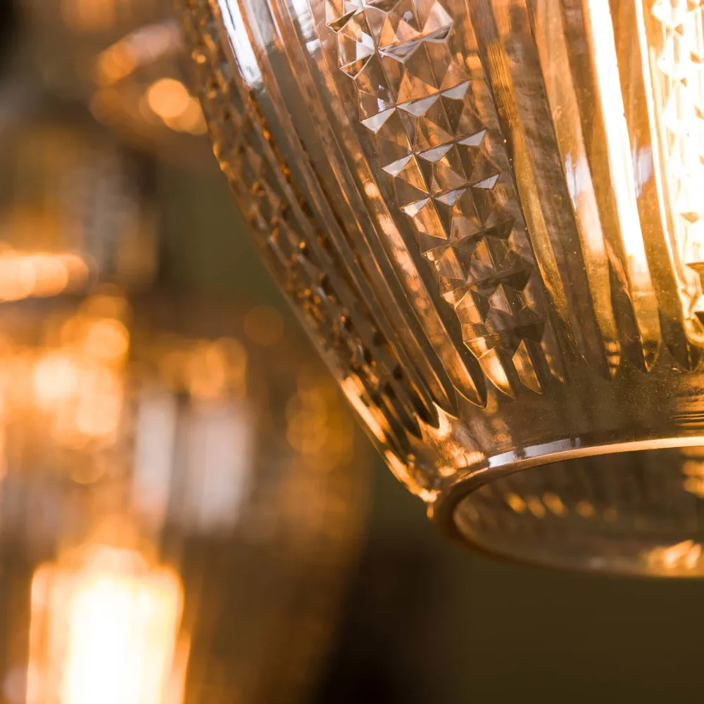 Giga Meubel Hanglamp Diamond Grain Mix - Glas - 5-Lichts - 120x20x150cm