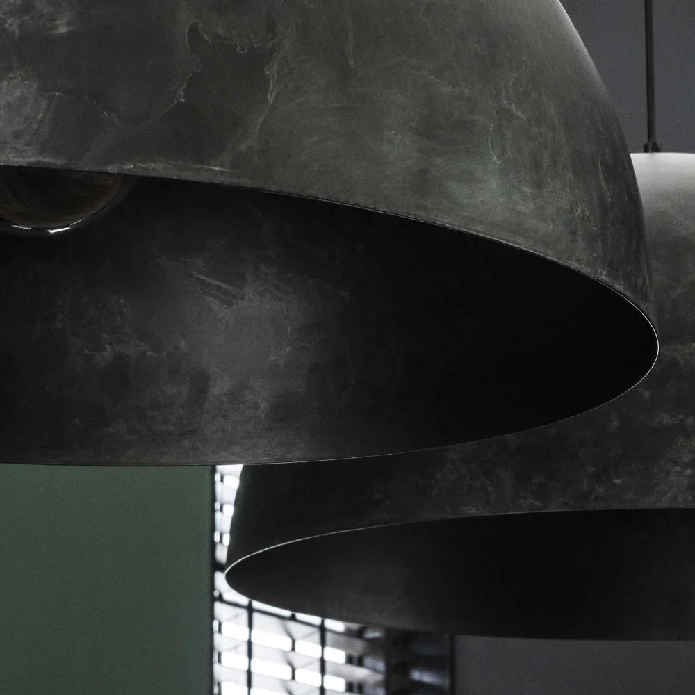 Giga Meubel Hanglamp Dome - Zwart Metaal - 2-Lichts - 142x60x150cm