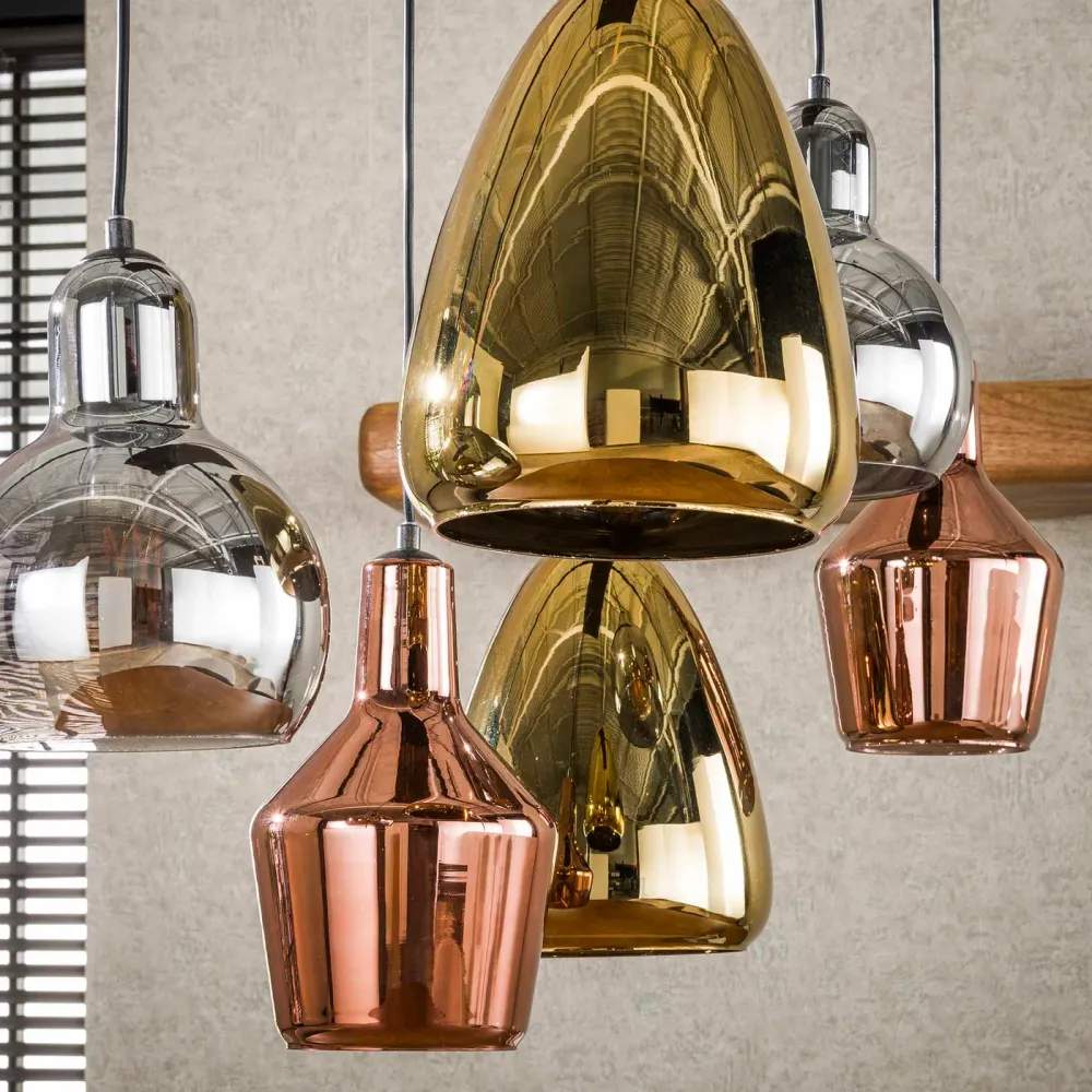 Giga Meubel Hanglamp Driekleur Mix - Multicolor - 6-Lichts - 150x95x40cm