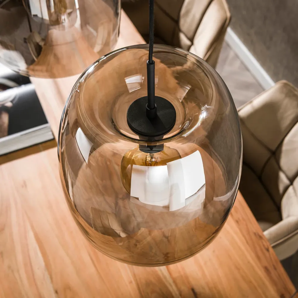 Giga Meubel Hanglamp Drift Glass - Smoke Glas - 3-Lichts - 145x35x150cm