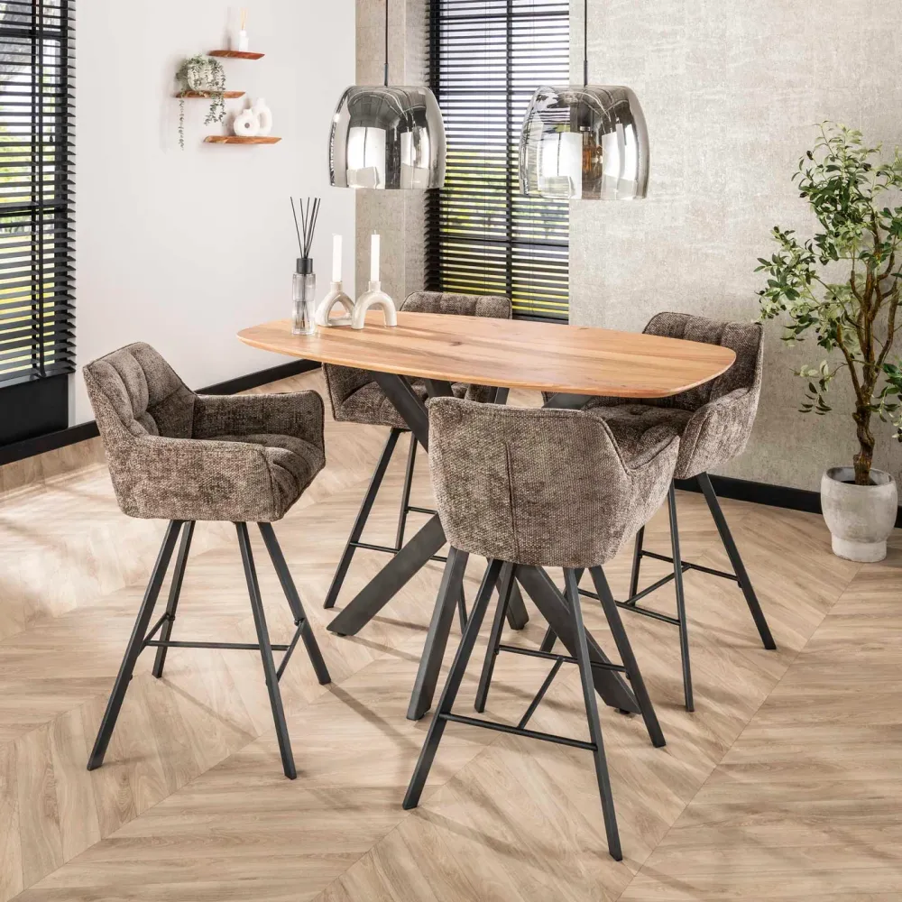 Giga Meubel Hanglamp Drift Glass - Smoke Glas - 1-Lichts - 35x35x150cm