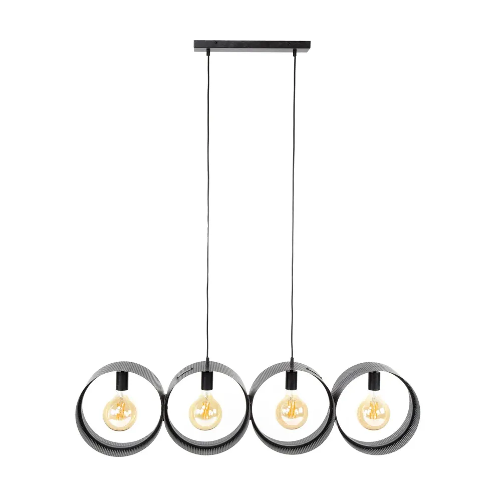 Giga Meubel Hanglamp Ring - Zwart Metaal - 4-Lichts - 120x15x150cm
