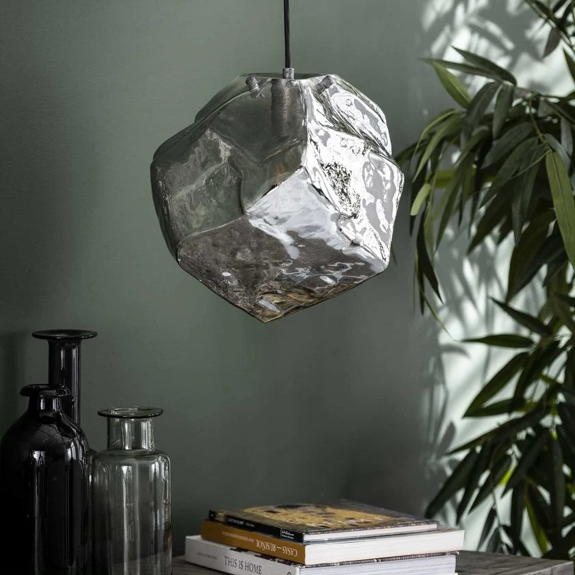 Giga Meubel Hanglamp Rock - Chrome - 1-Lichts - 25x25x150cm